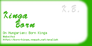 kinga born business card